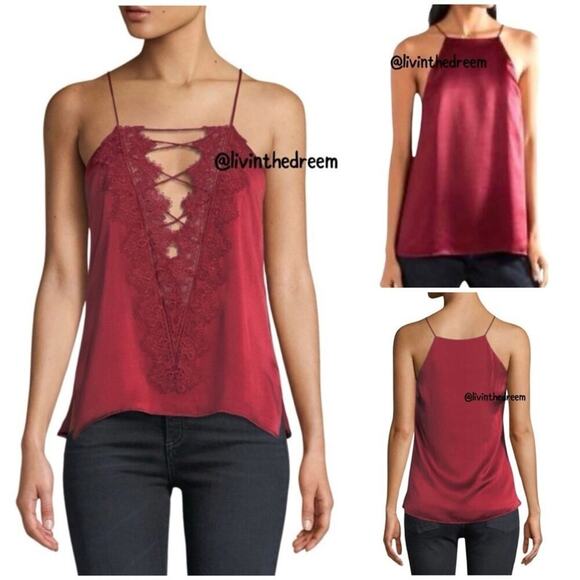 #T177 The Charlie Ruby Red Cami By Cami NYC SZ L $160 - Picture 1 of 16